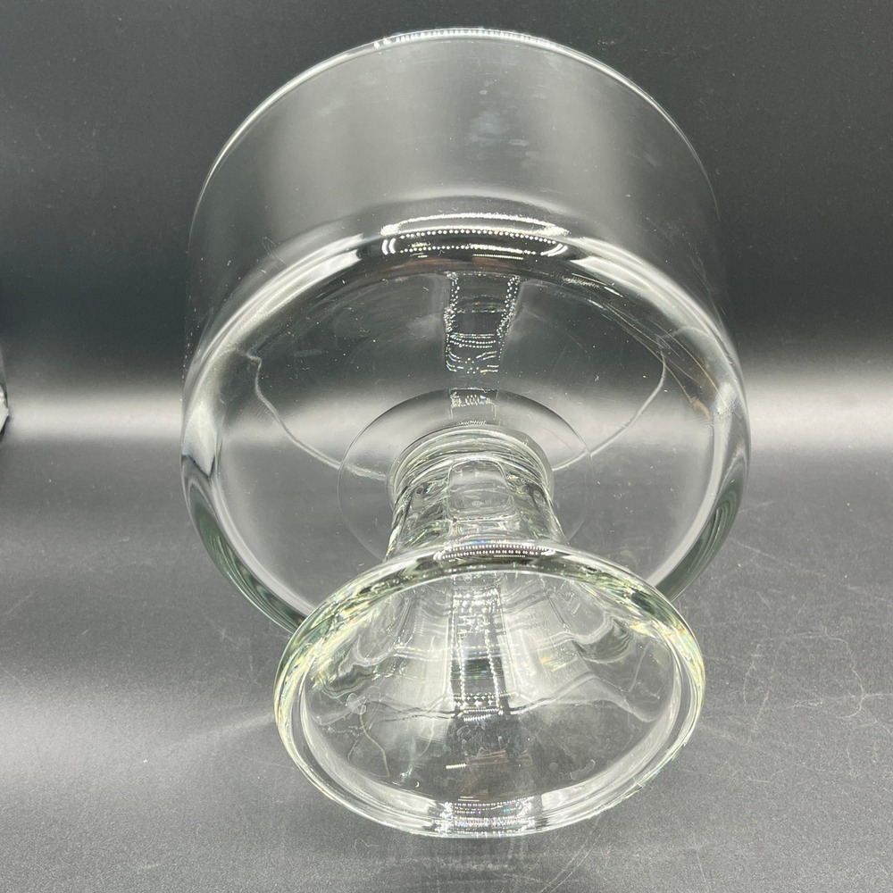 Vtg Clear Glass Trifle Bowl Pedestal Dessert Serving Dish 8.5" Tall 8" Wide - Picture 7 of 7